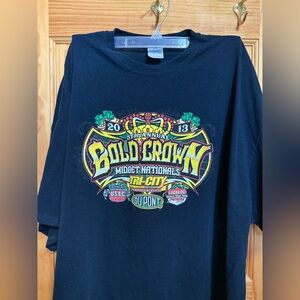 Gildan midget Black mens Bold Racing Graphic T-Shirt